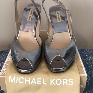 Michael Kors silver wedges